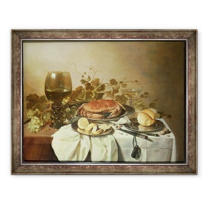 Tablou inramat - Pieter Claesz - Micul dejun inca de viata cu roemer si un crab, 70 x 90 cm