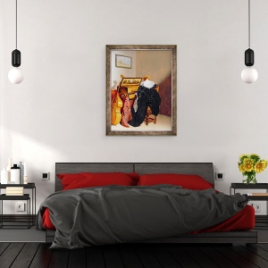 Tablou inramat - Pieter Codde - Doamna asezata langa un Virginal, 60 x 80 cm - Img 3