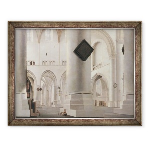 Tablou inramat - Pieter Jansz Saenredam - Interiorul Grote Kerk, Amsterdam, 60 x 80 cm