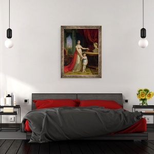 Tablou inramat - Pietro Benvenuti - Elisa Bonaparte 1777-1820 Mare Ducesa de Toscana si fiica ei Napoleone-Elisa, 60 x 80 cm - Img 3