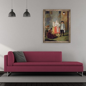 Tablou inramat - Pietro Longhi - Vanzatorul de biscuiti, 50 x 60 cm - Img 2