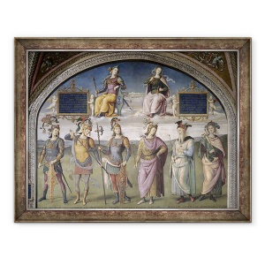 Tablou inramat - Pietro Perugino - Luneta norocului si temperantei, de la Sala dellUdienza, 60 x 80 cm