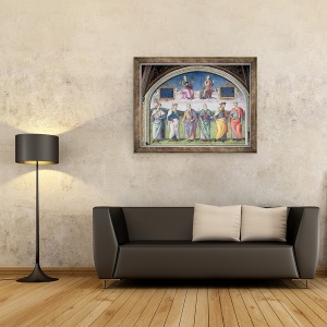Tablou inramat - Pietro Perugino - Lunette de Prudence si Justitie, de la Sala dellUdienza, 70 x 90 cm - Img 2