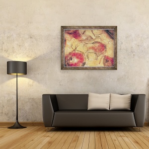 Tablou inramat - Prehistoric - Bizonii, din pesterile de la Altamira, 70 x 90 cm - Img 2
