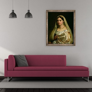 Tablou inramat - Raphael - Femeia cu voal, sau La Donna Velata, 50 x 60 cm - Img 2