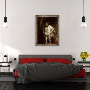 Tablou inramat - Rembrandt Harmensz van Rijn - Femeie de baie intr-un parau, 60 x 80 cm - Img 3