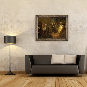 Tablou inramat - Rembrandt Harmensz van Rijn - Iisus in varsta de doisprezece ani, in fata carturarilor, 70 x 90 cm - Img 2