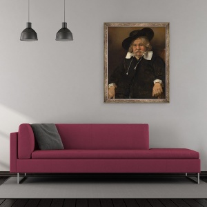 Tablou inramat - Rembrandt Harmensz van Rijn - Portretul unui barbat in varsta, 50 x 60 cm - Img 2