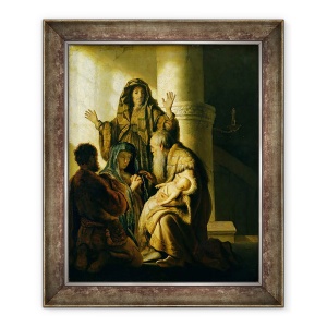 Tablou inramat - Rembrandt Harmensz van Rijn - Simeon si Hannah in Templu, 70 x 85 cm