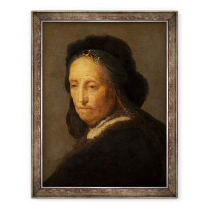 Tablou inramat - Rembrandt Harmensz van Rijn - Studiul unei femei batrane, 60 x 80 cm