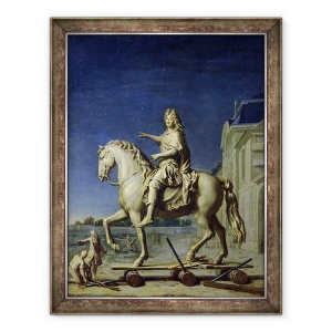 Tablou inramat - Rene Antoine Houasse - Transportarea statuii ecvestre a lui Ludovic al XIV-lea la locul Vendome in 1699, 70 x 90 cm