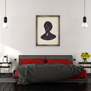 Tablou inramat - Richard Browne - Wambela, sotia lui Cobbawn Wogi, seful nativ al portului Stephen, NSW, 60 x 80 cm - Img 3