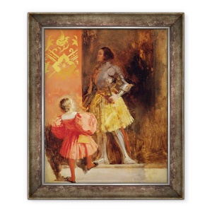 Tablou inramat - Richard Parkes Bonington - Un cavaler si o pagina, 50 x 60 cm