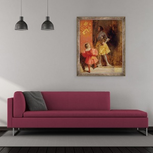 Tablou inramat - Richard Parkes Bonington - Un cavaler si o pagina, 50 x 60 cm - Img 2