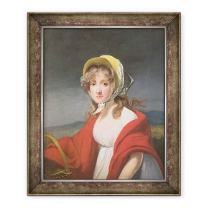 Tablou inramat - Richard Westall - Portretul unei fete purtand un sal rosu, 50 x 60 cm