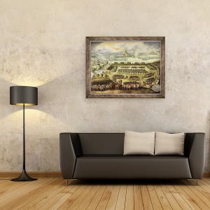Tablou inramat - Rodrigo of Holland - Asediul Parisului Razboiul impotriva Frantei 1556-8, 70 x 90 cm - Img 2