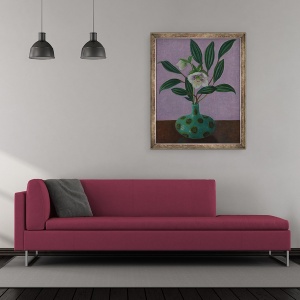 Tablou inramat - Ruth Addinall - Hellebores cu frunze de Viburnum, 50 x 60 cm - Img 2