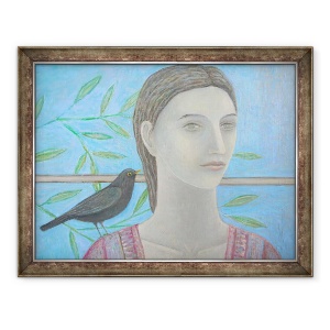 Tablou inramat - Ruth Addinall - O femeie si o mierla sunt una, 70 x 90 cm