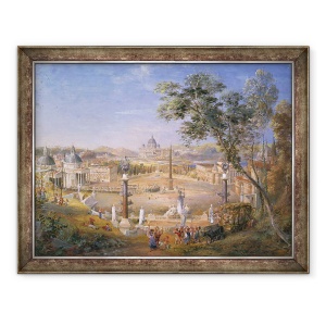 Tablou inramat - Samuel Palmer - O vedere a Romei Moderne in timpul carnavalului, 60 x 80 cm