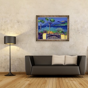 Tablou inramat - Sara Hayward - Gradina mediteraneana, 70 x 90 cm - Img 2