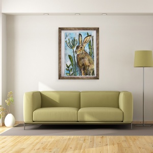 Tablou inramat - Sarah Thompson-Engels - Iepurele cu capete de seminte, 60 x 80 cm - Img 2