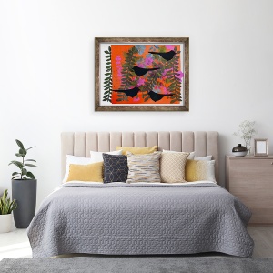 Tablou inramat - Sarah Thompson-Engels - Patru mierle, 70 x 90 cm - Img 3