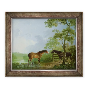 Tablou inramat - Sawrey Gilpin - Mare si armasar intr-un peisaj, 50 x 60 cm