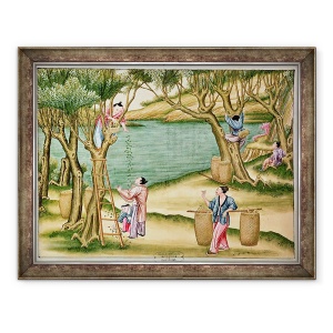 Tablou inramat - Scoala chineza - Colectarea duzilor, 60 x 80 cm