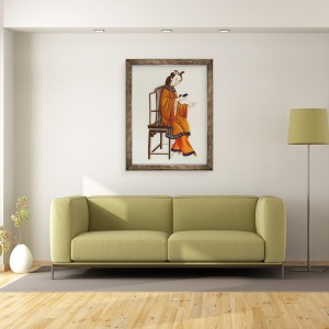 Tablou inramat - Scoala chineza - O femeie chineza indrazneata, 60 x 80 cm - Img 3