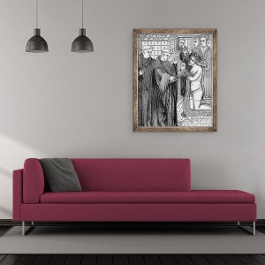 Tablou inramat - Scoala Engleza - Penitenta lui Henric al II-lea, 50 x 60 cm - Img 2