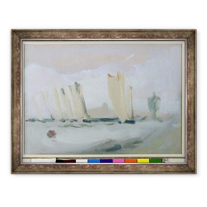 Tablou inramat - scoala engleza - Yacht Racing on the Solent, atribuita anterior lui J.M.W. Turner 1775-1851 si, de asemenea, atribuit lui Peter de Wint 1784-1849, 60 x 80 cm