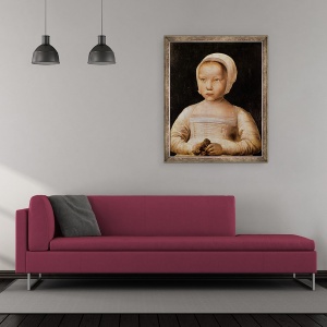Tablou inramat - Scoala Flamanda - Tanara fata cu o pasare moarta, 50 x 60 cm - Img 2
