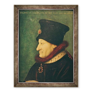 Tablou inramat - Scoala franceza - Filip al Frantei 1342-1404 Duce de Burgundia, 70 x 90 cm