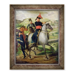 Tablou inramat - Scoala Franceza - Generalul Louis Marie Turreau de Garambouville 1756-1816 la Afacerea Gravieres, 70 x 85 cm