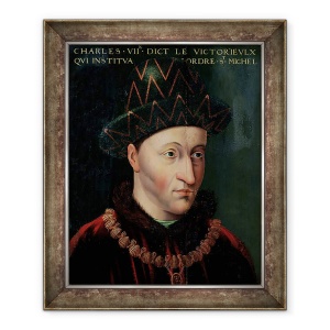 Tablou inramat - Scoala Franceza - Portret De Carol VII 1403-61, 70 x 85 cm