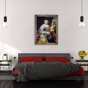 Tablou inramat - Scoala franceza - Portret De Francoise-Athenaise Rochechouart de Mortemart 1641-1707 Marchiza de Montespan, 60 x 80 cm - Img 3