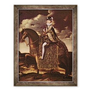 Tablou inramat - Scoala franceza - Portret ecvestru Henri IV 1553-1610, 70 x 90 cm