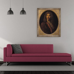 Tablou inramat - Scoala Franceza - Portretul lui Moliere 1622-73, 50 x 60 cm - Img 2