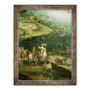 Tablou inramat - Scoala franceza - Ridicarea asediului de la Ile de Re III, 70 x 90 cm