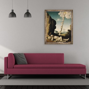 Tablou inramat - Scoala Franceza - Scara lui Iacov, 50 x 60 cm - Img 2