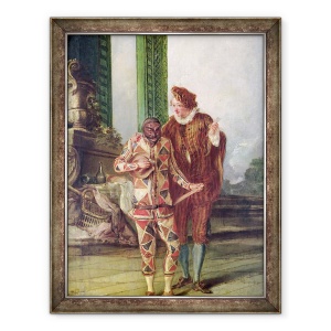 Tablou inramat - Scoala franceza - Scena din Commedia dellArte II, 70 x 90 cm