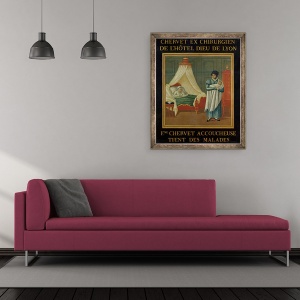 Tablou inramat - Scoala Franceza - Semneaza publicitatea serviciilor unei moase, 50 x 60 cm - Img 2