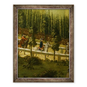 Tablou inramat - Scoala germana - Frederic cel Mare calare in Maulbeerallee langa Sanssouci, 60 x 80 cm