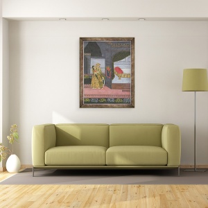 Tablou inramat - Scoala indiana - Un cuplu, 70 x 90 cm - Img 2