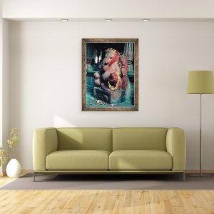 Tablou inramat - Scoala indiana - Zeul elefant, 70 x 90 cm - Img 2