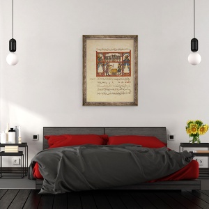 Tablou inramat - Scoala Islamica - Prepararea medicamentului din miere, 60 x 80 cm - Img 3