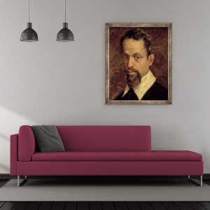 Tablou inramat - Scoala Italiana - Claudio Monteverdi 1567-1643, 70 x 85 cm - Img 2