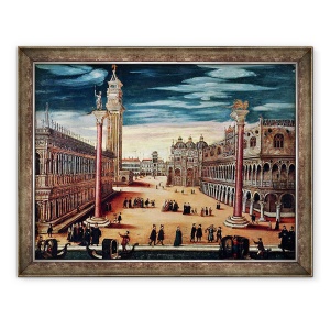 Tablou inramat - Scoala Italiana - Piazzetta di San Marco, 60 x 80 cm