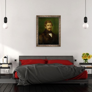 Tablou inramat - Scoala Italiana - Portret De Gaetano Donizetti 1797-1848, 70 x 90 cm - Img 2