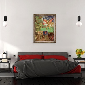 Tablou inramat - Scoala Italiana - Sfantul Mihail Uciderea Dragonului, 60 x 80 cm - Img 3